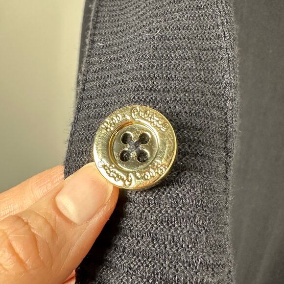 Lily Pulitzer Ramona Navy Cotton Blend Fringe Long Sleeve Sweater Women's XS - Picture 4 of 10